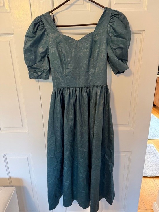 Laura Ashley Dresses & Skirts - Vintage Laura Ashley Dress 10 Great Britain Green Puff Sleeve Cottagecore Midi